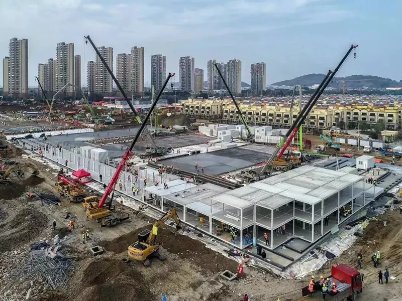 Budynek szpitala o modułowej konstrukcji stalowej