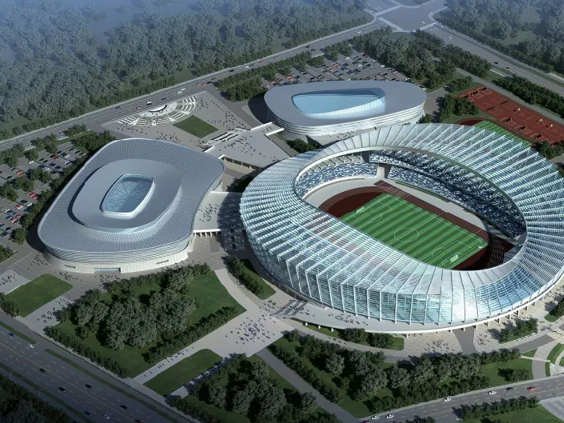 Stalowa struktura dla kompleksu sportowego